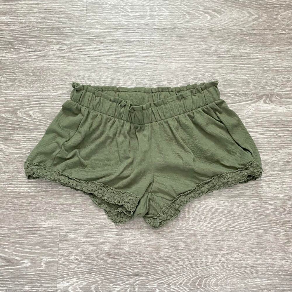 No boundaries coquette army green shorts